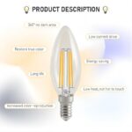 led c35 filament bulb 2w/4w/6w energy saving ra80 for hotel home with glass cover