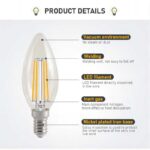 led c35 filament bulb 2w/4w/6w energy saving ra80 for hotel home with glass cover