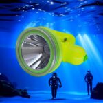led diving headlamp 100w/120w/130w ip68 80m depth for diving with green cover