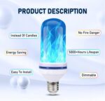 led smart flame bulb 6w ra80 for home with plastic cover