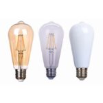 led st64 filament bulb 2w/4w/6w/8w energy saving ra80 for restaurant home with glass cover