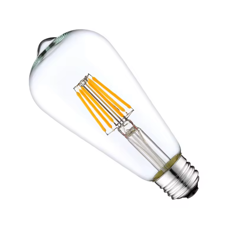 led st64 filament bulb 2w/4w/6w/8w energy saving ra80 for restaurant home with glass cover