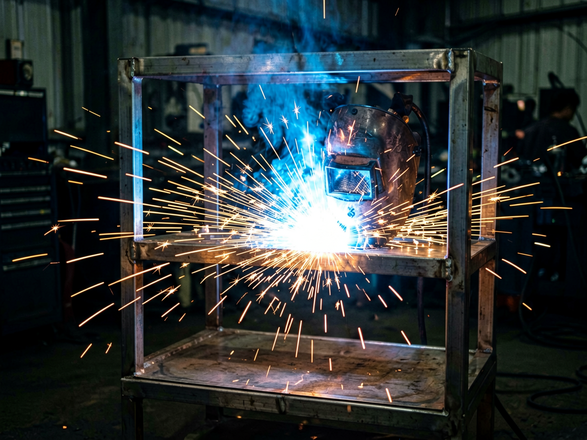 inline welding sparks