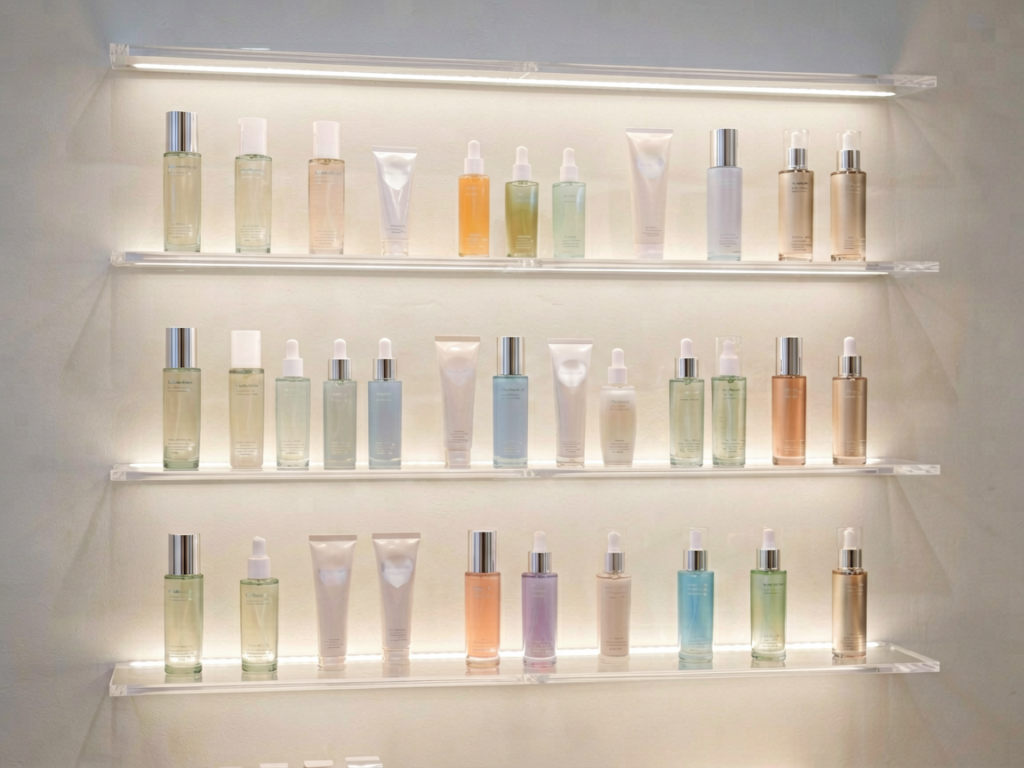 pf cosmetics wall